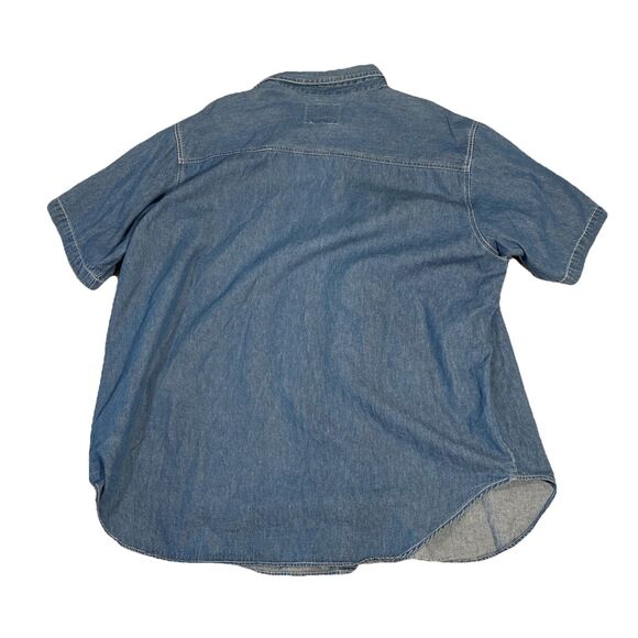 Vintage Quizz New York Denim Shirt 22 Patriotic Embroider Hearts Short Sleeve‎ - Picture 4 of 5